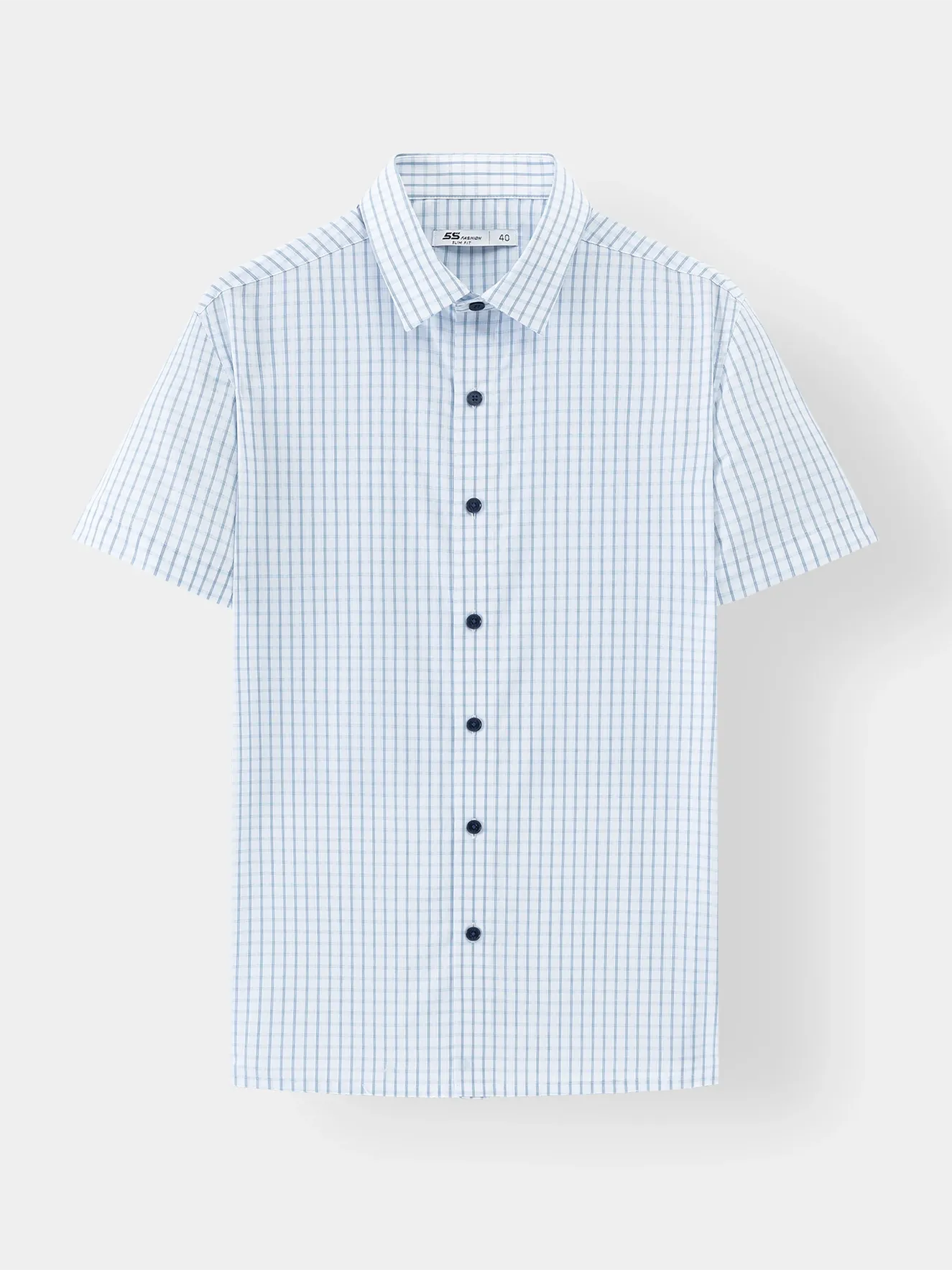 Áo Sơ Mi Nam Ngắn Tay 5S Fashion Kẻ Caro Phom Slimfit ASC24033