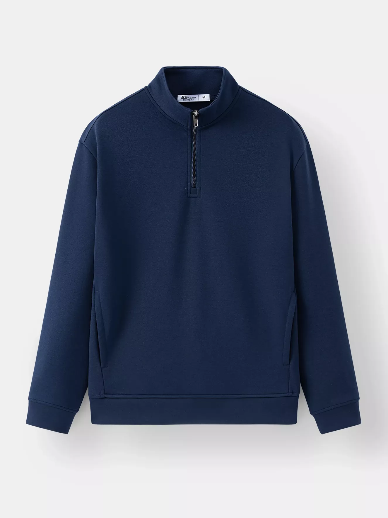 Áo Nỉ Cổ Trụ Khóa Lửng 5S Fashion Trơn Basic Phom Casual BANK24012