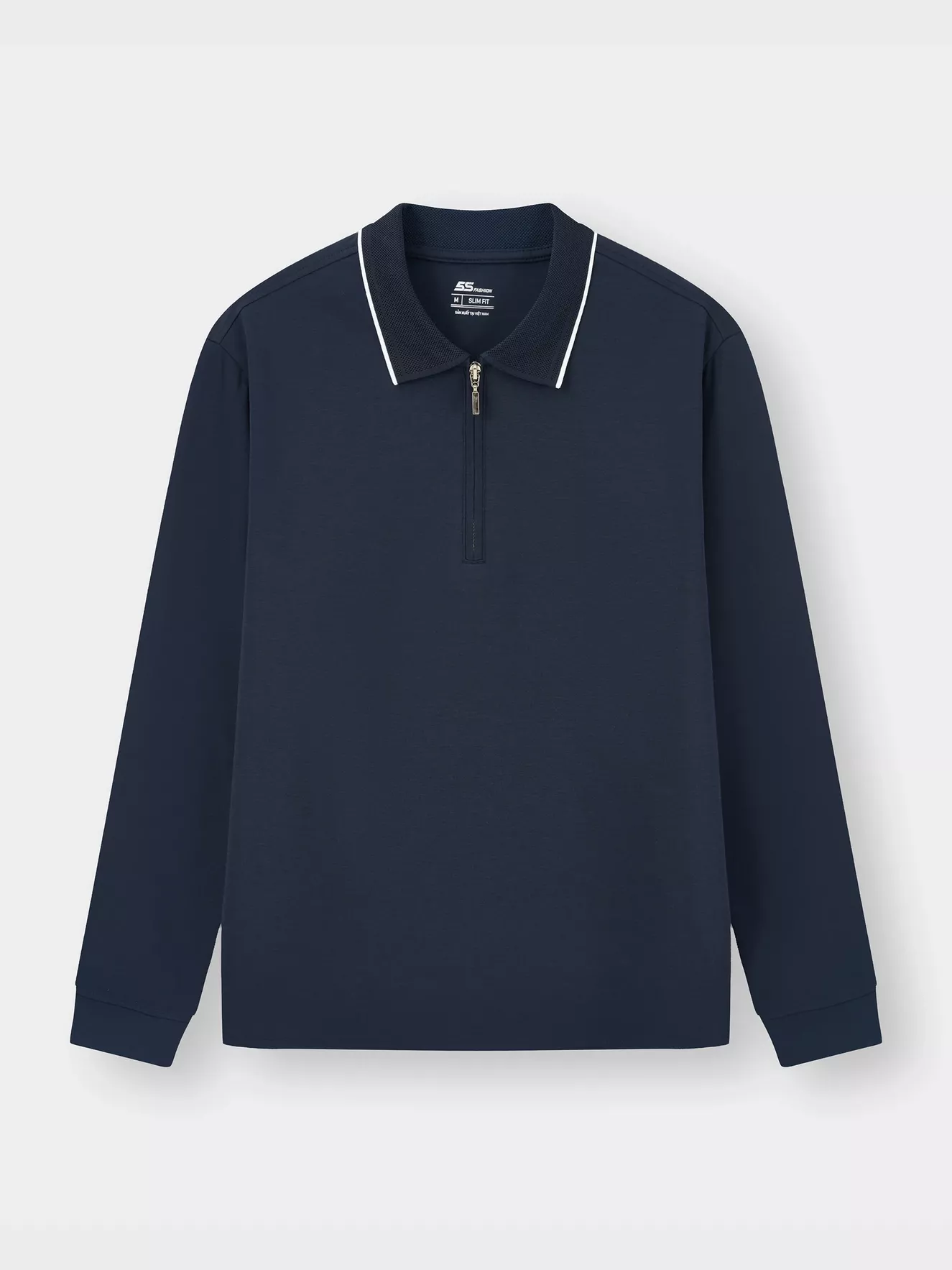 Áo Polo Nam Dài Tay 5S Fashion Cổ Khóa Cao Cấp M0APD25002