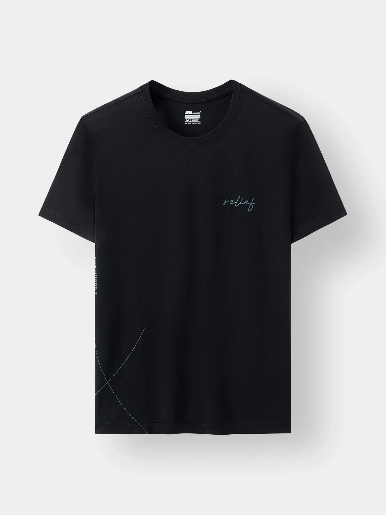 Áo Thun Nam Ngắn Tay 5S Fashion Slimfit In Chữ TSO23029