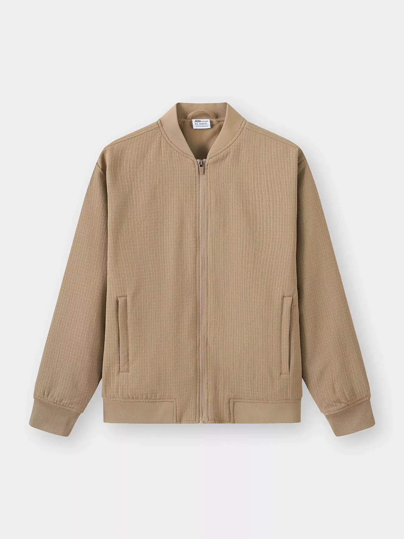 Áo Khoác Bomber Nam 5S Fashion Lót Nỉ Vải Hiệu Ứng M0AKB25012