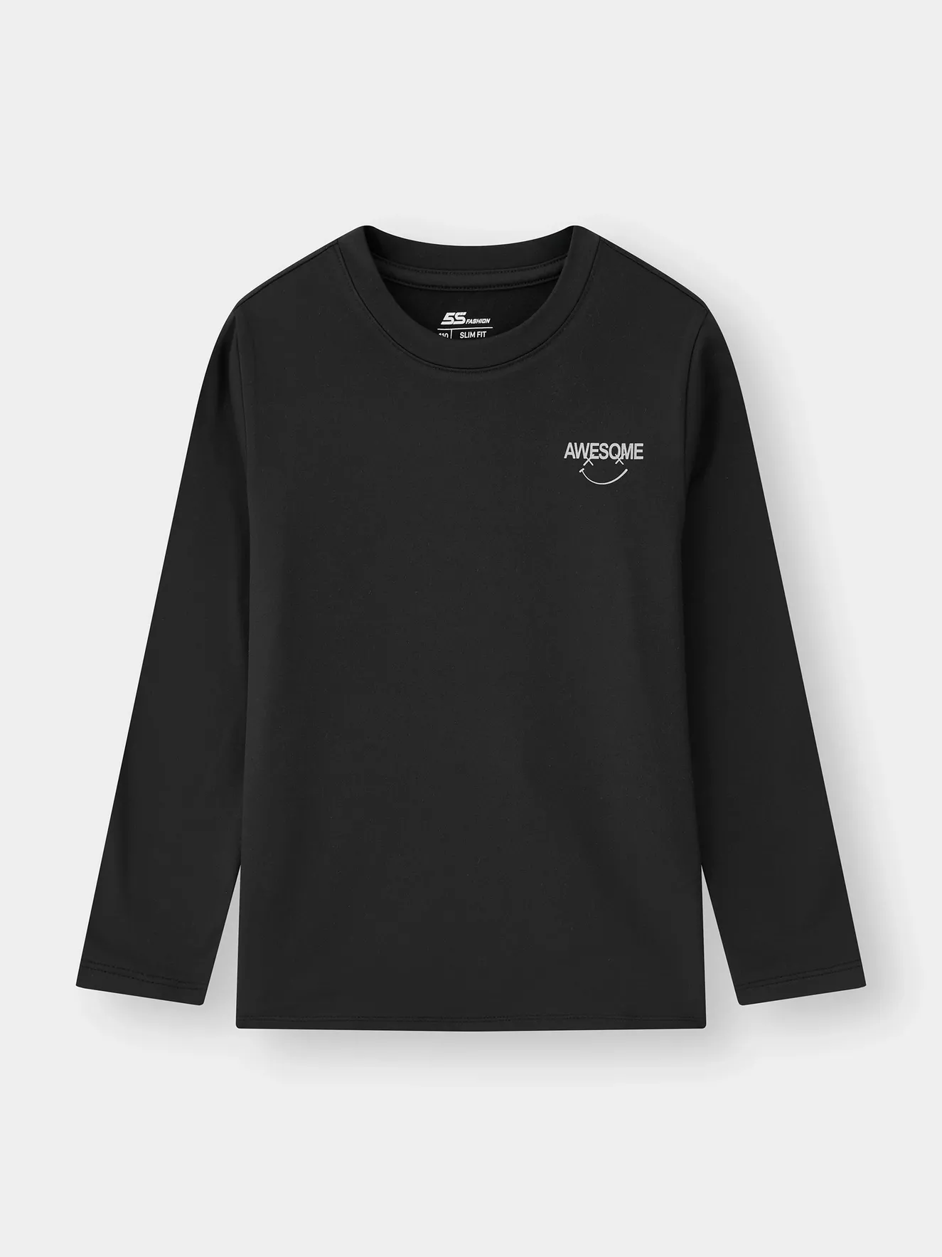 Áo Giữ Nhiệt Bé Trai Cổ Tròn 5S Fashion Lót Nỉ Bông Slimfit B0AGN25005