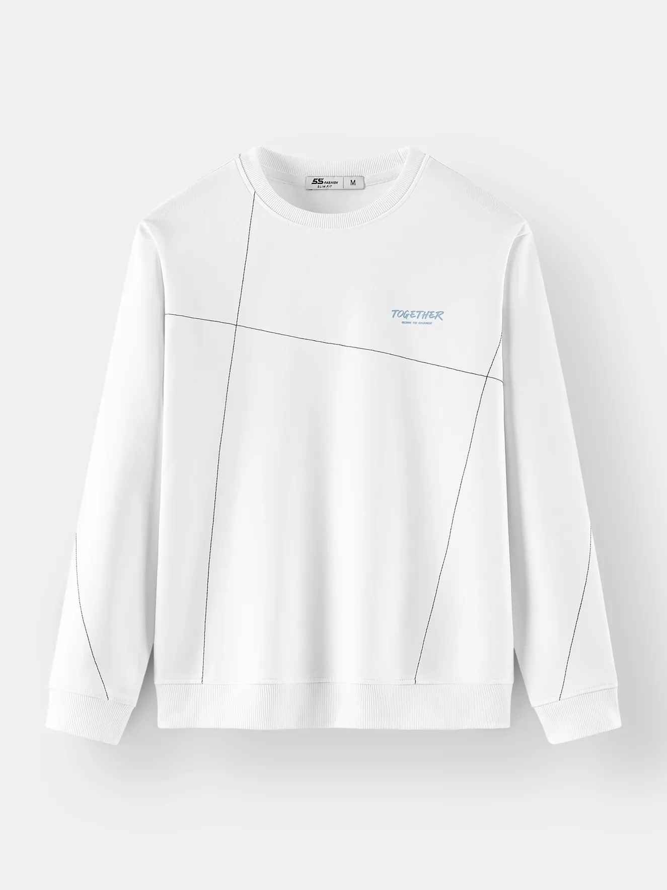 Áo Nỉ Nam 5S Fashion Họa Tiết Đường May Phom Slimfit ANI24003