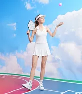 Set Đồ Thể Thao Nữ Cổ Polo Phối Chân Váy Xếp Ly OBPLSNS5W005