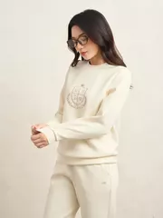 Áo Nỉ Nữ 5S Fashion Thêu Huy Hiệu Phom Regular WBANI25001