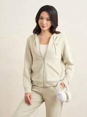 Áo Nỉ Khóa Nữ 5S Fashion Có Mũ In Basic Phom Regular WBAKN25013