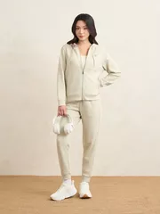 Áo Nỉ Khóa Nữ 5S Fashion Có Mũ In Basic Phom Regular WBAKN25013