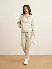 Áo Nỉ Khóa Nữ 5S Fashion Có Mũ In Basic Phom Regular WBAKN25013