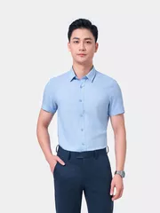 Áo Sơ Mi Ngắn Tay 5S Fashion Hiệu Ứng Màu Melange ASC24076