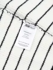 Áo Len Bé Gái 5S Fashion Cổ Bẻ Phối Kẻ Ngang G0ALE25003