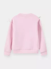 Áo Nỉ Bé Gái 5S Fashion Phối Nơ Phom Regular MBANI25001