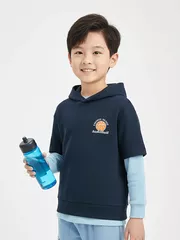 Áo Nỉ Hoodie Bé Trai 5S Fashion Can Phối Phom Regular B0ANI25001