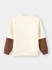 Áo Nỉ Bé Trai 5S Fashion In Nổi Bật Tay Layer Phom Regular BBANI25006