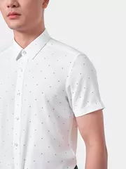 Áo Sơ Mi Nam Ngắn Tay 5S Fashion Họa Tiết ASC24078