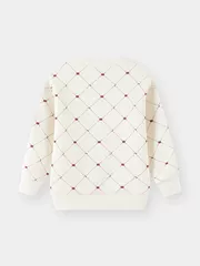 Áo Nỉ Bé Gái 5S Fashion Họa Tiết Monogram Phom Regular GBANI25004