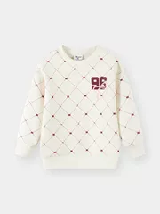 Bộ Nỉ Bé Gái 5S Fashion Họa Tiết Monogram Năng Động GBNI25004