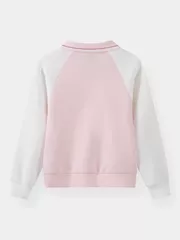 Áo Polo Bé Gái Chất Nỉ 5S Fashion Tay Raglan In Dễ Thương GBANI25002