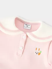 Váy Bé Gái 5S Fashion Cổ Thủy Thủ Thêu Hình Thỏ Dễ Thương G0VAY25007