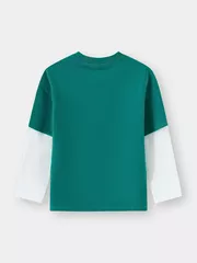 Áo Thun Bé Trai 5S Fashion Tay Phối Layer Phom Slimfit B0ATH25001