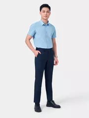 Áo Sơ Mi Nam Ngắn Tay 5S Fashion Xanh Aqua ASC24068