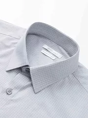 Áo Sơ Mi Nam Ngắn Tay 5S Fashion Ghi Kẻ Có Túi ASC24030