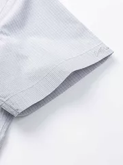 Áo Sơ Mi Nam Ngắn Tay 5S Fashion Ghi Kẻ Có Túi ASC24030