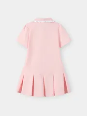 Váy Liền Bé Gái 5S Fashion Xếp Ly Cổ Polo G0VAY26002