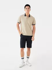 Áo Polo Nam 5S Fashion PIQUE Dệt Kẻ Slimfit APC24007