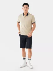 Áo Polo Nam 5S Fashion PIQUE Dệt Kẻ Slimfit APC24007