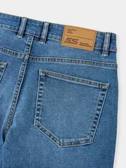 Quần Jean Nam 5S Fashion Trơn Phom Regular M0QJE25011