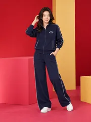 Set Bộ Nỉ Khóa Nữ SOFT EDGE 5S FASHION Phối Line Hiện Đại WBNK26018