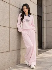 Bộ Nỉ Nữ Dài Tay 5S FASHION COZY CHIC S-SOFT Cổ Polo WBNI26017