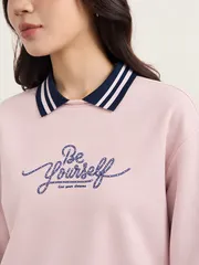 Bộ Nỉ Nữ Dài Tay 5S FASHION COZY CHIC S-SOFT Cổ Polo WBNI26017