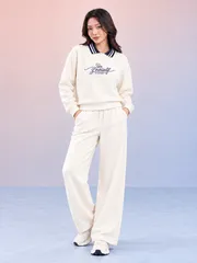 Bộ Nỉ Nữ Dài Tay 5S FASHION COZY CHIC S-SOFT Cổ Polo WBNI26017