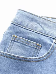 Quần Jean Nam 5S Fashion Màu Xanh Nhạt Cotton Slimfit QBD23020