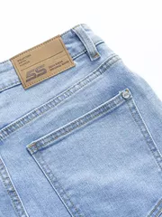 Quần Jean Nam 5S Fashion Màu Xanh Nhạt Cotton Slimfit QBD23020