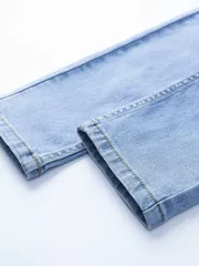 Quần Jean Nam 5S Fashion Màu Xanh Nhạt Cotton Slimfit QBD23020