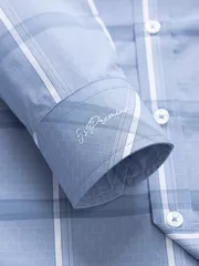 Áo Sơ Mi Nam Tay Dài 5S Fashion Kẻ Dệt Họa Tiết SMD23182