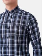 Áo Sơ Mi Nam Tay Dài 5S Fashion Kẻ Caro Regular SMD23204