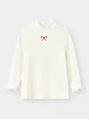 Áo Giữ Nhiệt Bé Gái 5S Fashion Thêu Nơ Cổ 3 Phân G0AGN25003