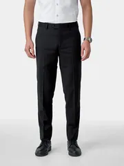 Quần Tây Nam 5S Fashion Trơn Màu Đen Slimfit QAU24163