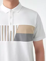 Áo Polo Nam 5S Fashion Phối Họa Tiết Casual APC24045