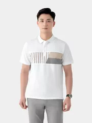 Áo Polo Nam 5S Fashion Phối Họa Tiết Casual APC24045