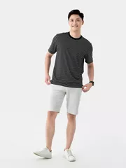 Áo Thun Nam Ngắn Tay 5S Fashion Dệt Kẻ Casual Fit ATS24001