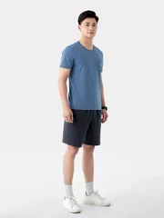 Áo Thun Nam Ngắn Tay 5S Fashion Trơn Basic Slimfit ATS24057