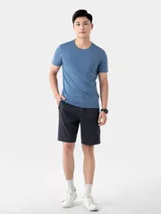 Áo Thun Nam Ngắn Tay 5S Fashion Trơn Basic Slimfit ATS24057