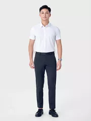 Áo Sơ Mi Nam Ngắn Tay 5S Fashion Trắng Kẻ Dọc ASC24020