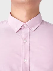 Áo Sơ Mi Nam Ngắn Tay 5S Fashion Màu Hồng Casual ASC24009