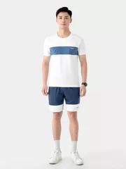 Áo Thun Nam Ngắn Tay 5S Fashion Can Phối Slimfit ATS24018