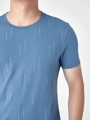 Áo Thun Nam Ngắn Tay 5S Fashion In Họa Tiết Slimfit ATS24158